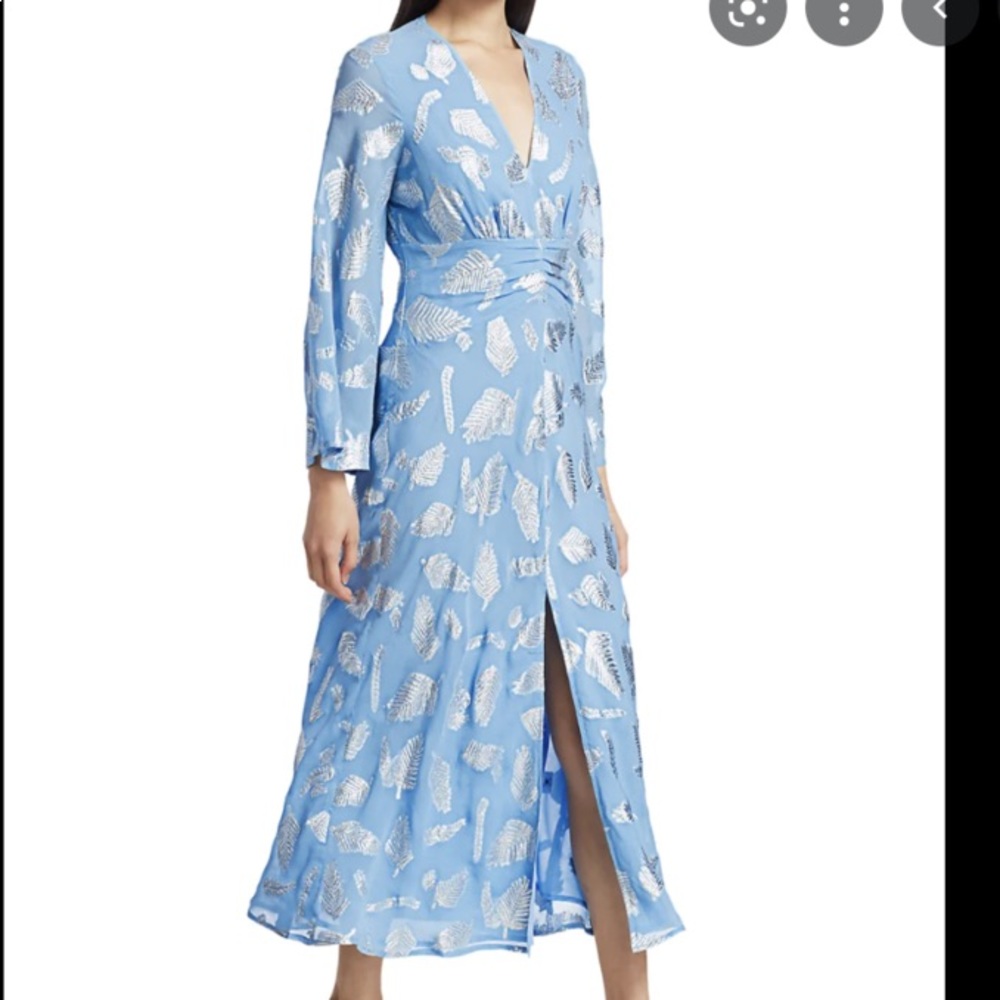 RIXO Indra metallic feather dress